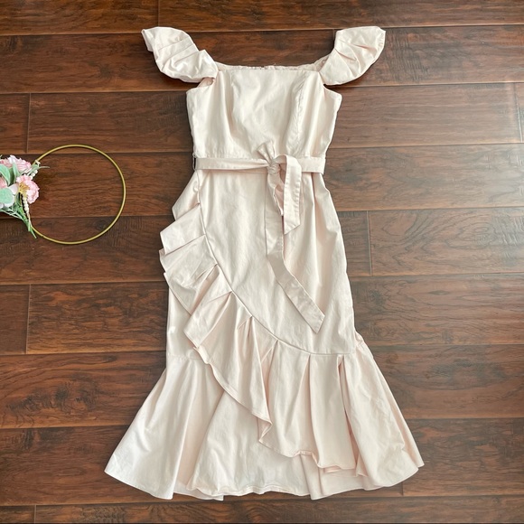 Antonio Melani Lori Blush Asymmetrical Midi Dress - Picture 2 of 5